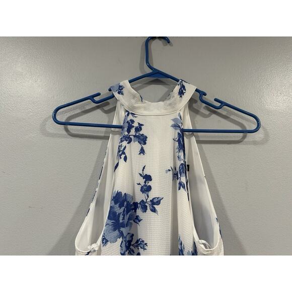 Lulus Darling Dearest Blue And White Floral Print Swing Dress Small S - Picture 2 of 8